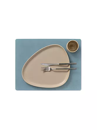 LIND DNA | Leder-Platzset "Nupo" eckig 35x45cm | hellblau